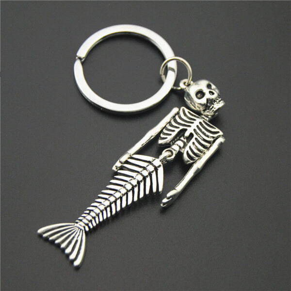 Wholesale Mermaid Skull Halloween Keychain Pendant, Fashion Accessory Gift for Resale