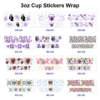 Wholesale 8pcs Funny Mismatch Cartoon 3oz Cup Stickers Wrap OLY Exclusive