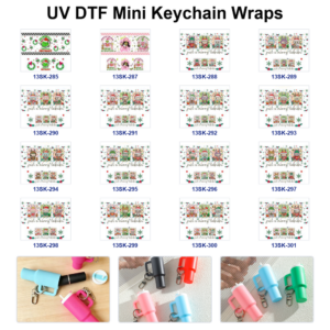 Wholesale 8pcs Christmas Holiday Cartoon Mini Cup Keychain Sticker