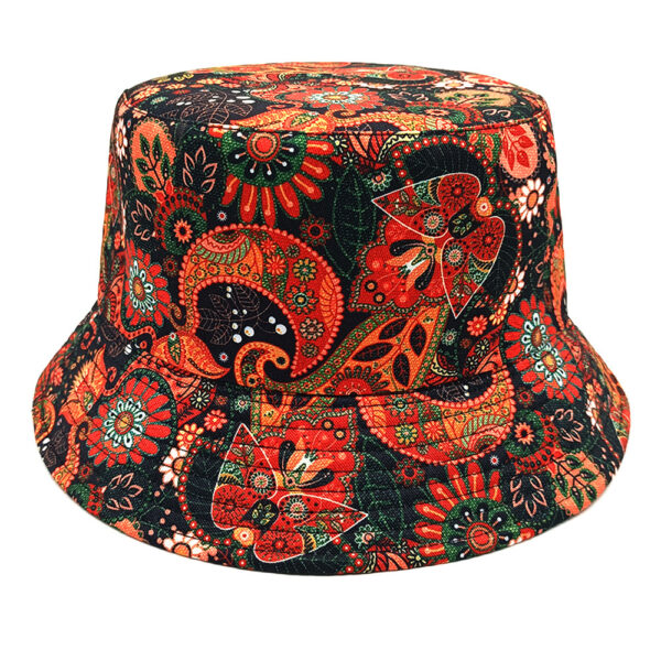 Wholesale Chic Graffiti Floral Double Sided Bucket Hat Unisex Sun Protection