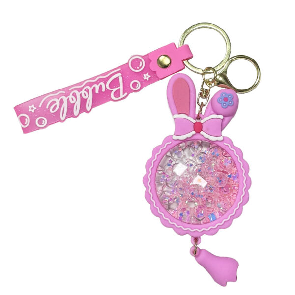 Wholesale Cartoon Rabbit Ear Oil Filled Keychain Pendant Bag Charm Gift