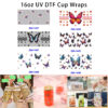Wholesale 16oz Colorful Butterfly Cup DTF Wraps