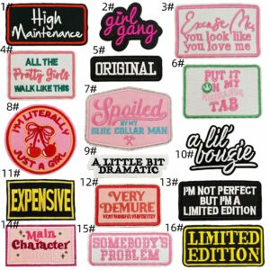 Cartoon English patch set (16 pieces)