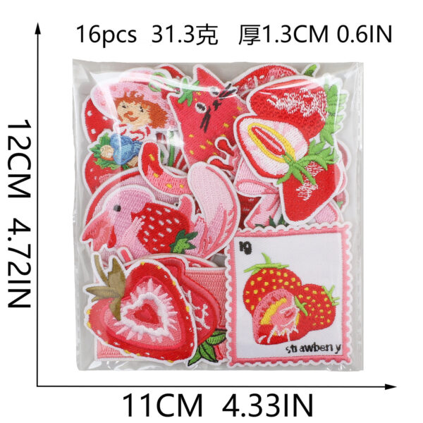 oly-e7bf92f8b68aeb6c909ee7652b08fa3e Wholesale Polyester Thread Embroidered Strawberry Harvest Patch Decorative Accent for Clothing