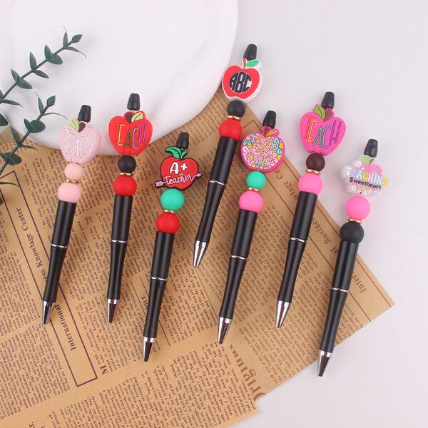 oly-e7c95c0a9fac886f1e16a1ed3df04817 Wholesale Handmade Rainbow DIY Beaded Pen - Silicone & Plastic Beads, Craft Supply & Teacher Gift