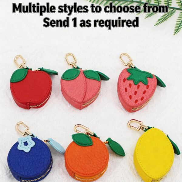 Wholesale Fruit Cartoon PU Leather Keychain Coin Purse - Decorative Bag Charm for Gift Boutique Resale