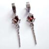 Wholesale Gothic Punk Ruby Earrings in Stainless Steel Boutique Resale Jewelry Accessory