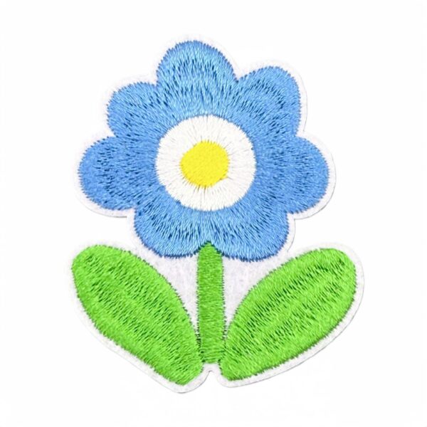 Wholesale Blue Flower Embroidery Iron-On Patch - Fashion Accessory for Bags, Clothing Repairs