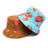 Wholesale Sunscreen Fisherman Hat Double Sided Pomegranate Print Summer Outing Fashion Accessory