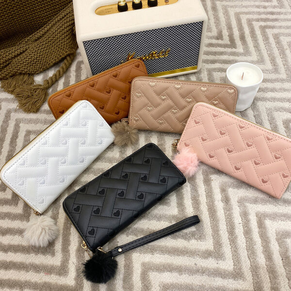 oly-e84ed88ae0ce9673d1a2d89b1414aab1 Wholesale Pu Skin Embroidered Wallet with Pompom for Women Everyday Use