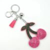 Wholesale Rhinestone Cherry Keychain with Tassel, Fashion Decorative Bag Charm, Boutique Resale Gift