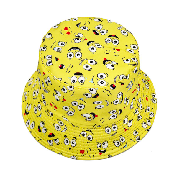 oly-e85cf46f356aeb597ffec5c7b1462450 Wholesale Double Sided Cartoon Face Bucket Hat Casual Sun Hat Gift for Men Women