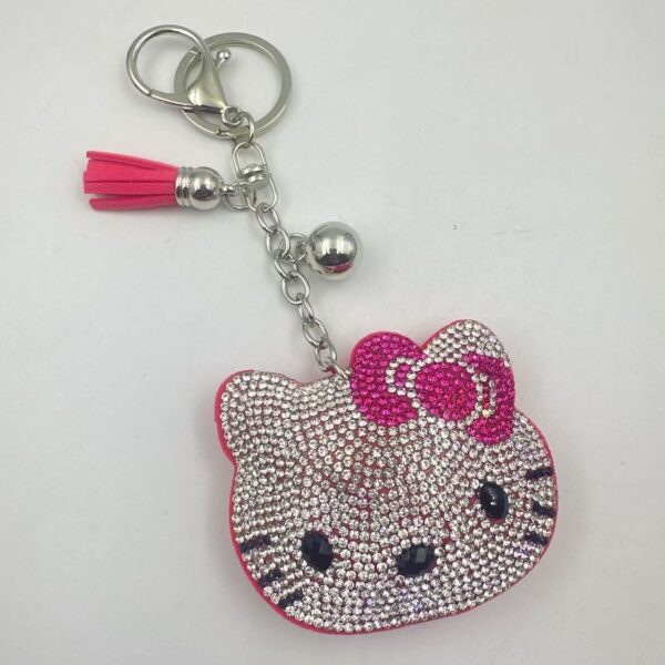 Wholesale Korean Velvet Cat Bag Charm with Tassels and Two Tone Rhinestones Wedding Gift for Women