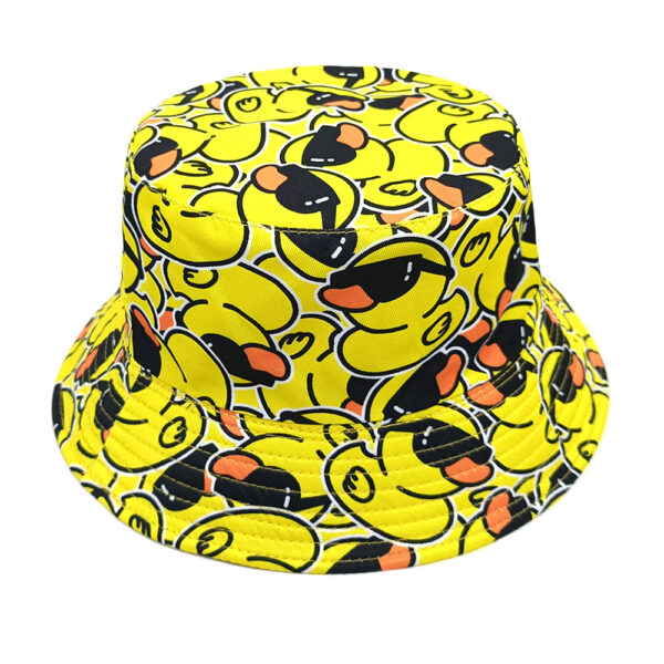 Wholesale Stylish Cartoon Duck Print Fisherman Hat Sunscreen Outdoor Hat for Everyday Wear