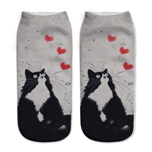 oly-e8a455dc880fc474493efeb85769095b Wholesale Trendy 3D Digital Print Cat Socks Unisex Polyester Cotton Casual for Resale