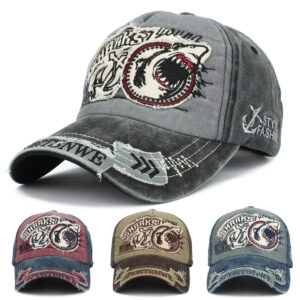 Wholesale Shark Embroidery Baseball Cap 3D Letter Cotton Hat Adjustable Fashion Accessory for Resale