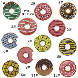 Donut cloth stickers combination (12) Pack