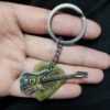 Wholesale Vintage Guitar Pick Keychain Punk Rock Stainless Steel Key Ring Unisex Fashion Accessory