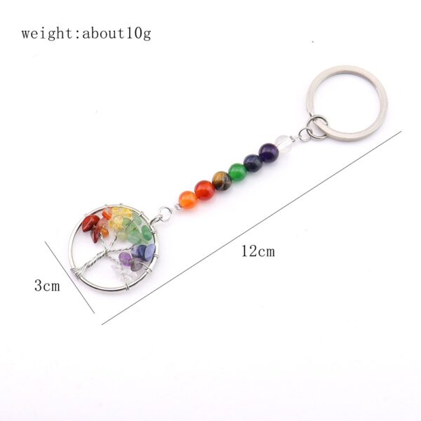 oly-e8e7aa6dc0e9b20dfc2fba997c30e77c Wholesale Colorful Agate Tree of Life Keychain Pendant Fashion Decorative Accessory Gift