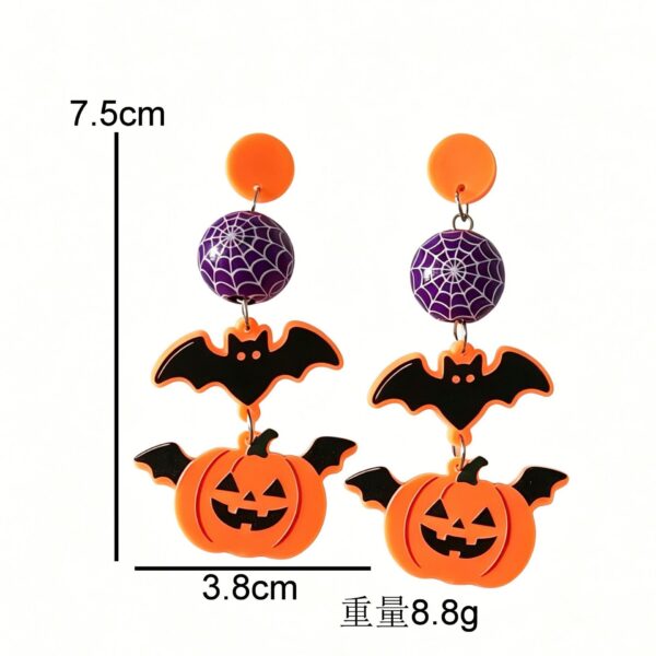 oly-e8f1a144a2ed91ebce3176ac71eb7532 Wholesale Acrylic Halloween Earrings Wooden Bead Bat Ghost Pumpkin Design Fashion Accessory for Party