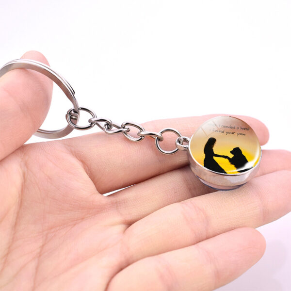 Wholesale Double Sided Glass Ball Keychain with French Bulldog and Labrador - Fashion Accessory, Bag Charm, Gift for Dog Lovers