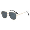 Wholesale Retro Metal Sunglasses UV400 Black Frame Grey Lens Sun Protection Fashion Gift