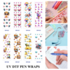 oly-e92fd9f4391c9ee774e1ecac364489a9 Wholesale 2/8/16pcs UV DTF Stickers Summer Tropical Fruit Ice Cream Seashell Cute Girl Patterns Pen and Bookmark Stickers