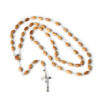 oly-e93157ccd3a7c3f406f456da2b51bed1 Wholesale Cross Design Wooden Bead Necklace Natural Wood Pendant Religious Jewelry Gift
