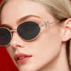 Wholesale Oval Frame Sunglasses Gold Tone Trendy Fashion Accessory Gift Boutique