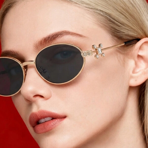 Wholesale Oval Frame Sunglasses Gold Tone Trendy Fashion Accessory Gift Boutique