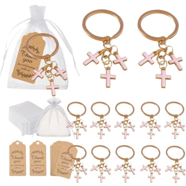 Wholesale Cross Design Enamel Alloy Keychain Pendant Set Gift for Bag Decoration