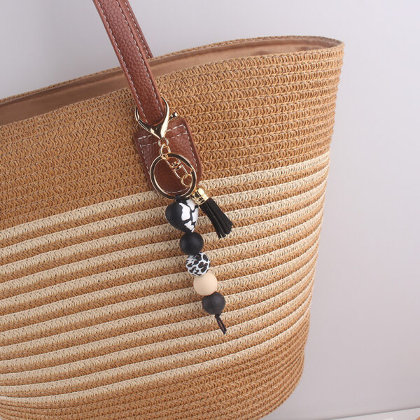 Wholesale Western Cowboy Silicone Tassel Keychain Bag Charm Fashion Accessory