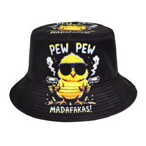 Wholesale Fun Duck and Chick Print Bucket Hat Sun Protection Casual Summer Hat for Women Fashion Outdoor Gift
