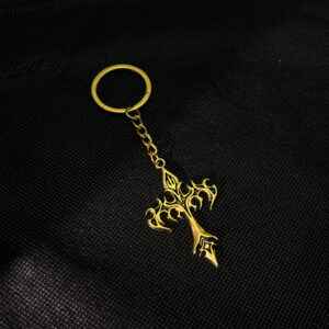 oly-e95d760e91f01e183e2193d617d0b281 Wholesale Men's Golden Flame Retro Cross Keychain Pendant for Car Keys Fashion Accessory