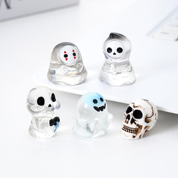 Wholesale Resin Halloween Pumpkin Ghost Doll - DIY Desktop Decor Blind Bag Accessory for Home Decor