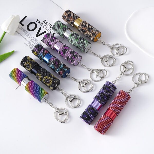Wholesale Rhinestone Decorated Perfume Atomizer Keychain Refillable Bottle Fashion Accessory for Wedding Gift