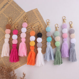 Wholesale Handmade Bohemian Crochet Tassel Keychain Fashion Accessory Gift for Birthday