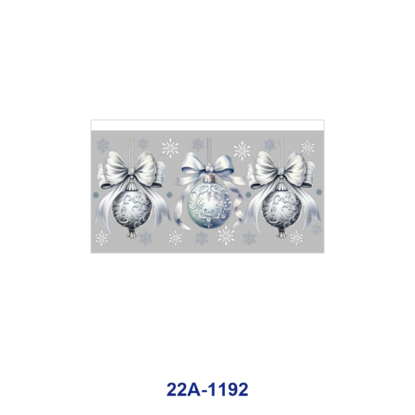 oly-e9ffbc6cfd065d6b893e8990d3639785 Wholesale 5pcs Cool Silver Light Blue Minimalist Christmas Bauble Bow Snowflake Star Snowman Santa Leaf Grid Mixed Decor Prints 16oz Cup UV DTF Wraps