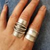 Wholesale Electroplated Alloy Ancient Silver Geometric Retro Ring Unisex Fashion Accessory Gift