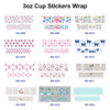 oly-ea141f28a3c77940b7fd4f815b589c48 Wholesale 8pcs Mixed Minimal Floral Luxury Monogram Print 3oz Cup Stickers Wrap OLY Exclusive