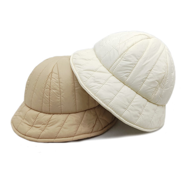 oly-ea40fabb092a0bd72b03317ee230cde1 Wholesale Down Cotton Winter Fisherman Hat Korean Style Solid White Warm Adjustable Fashion Resale