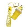 Wholesale Acrylic Milk Tea Cup Keychain with Oil and Beans - Cute Cartoon Design, Ideal for Birthday Gifts, Car Key Accessory and Bag Charm OLY Exclusive