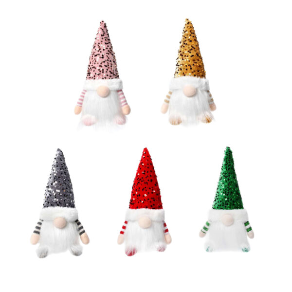 Wholesale Christmas Gnome Rudolph Light- Ornament with Sequin Hat Holiday Gift Decoration OLY Exclusive