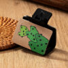 Wholesale Western Cactus PU Leather Acrylic Hair Claw Clip Fashion Hair Accessory for Women Trendy Gift