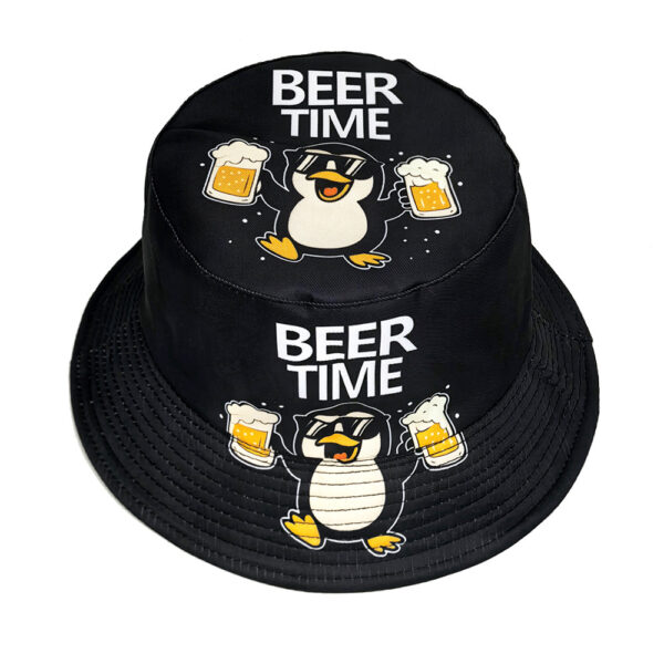 Wholesale Penguin Beer Print Bucket Hat Sun Protection Everyday Wear