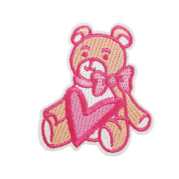 Wholesale Cartoon Animal Embroidered Heart Cloth Patches for Clothing Decoration Trendy Boutique Accessory