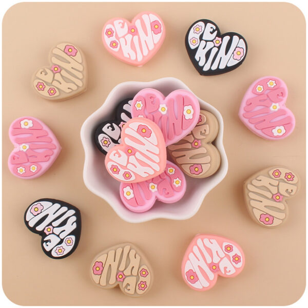 Wholesale Boutique Cartoon Love Heart Silicone Baby Teether Teething Accessory