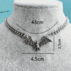Wholesale Gothic Vintage Punk Bat Pendant Necklace in Ancient Silver Fashion Accessory for Men Women