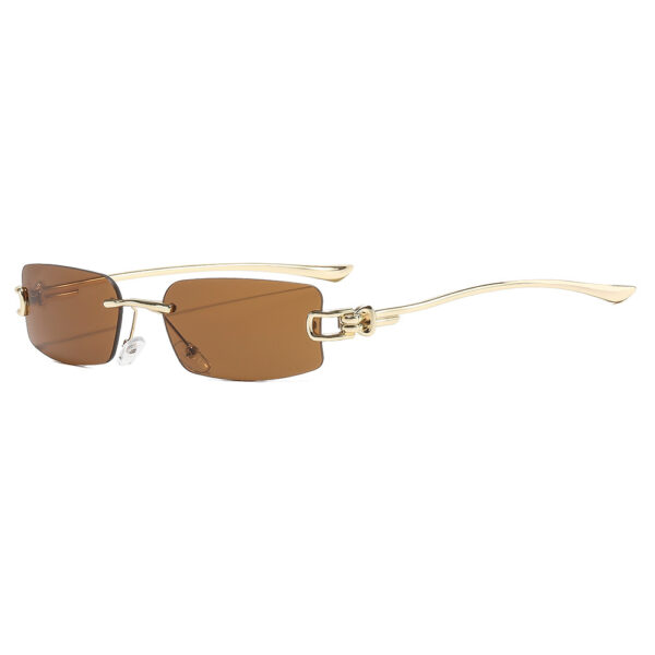 oly-ead138c375e1c81ee409c6ba6691fab7 Wholesale Frameless Retro Square Sunglasses Gold Frame Grey Lens Fashion Sun Protection Accessory