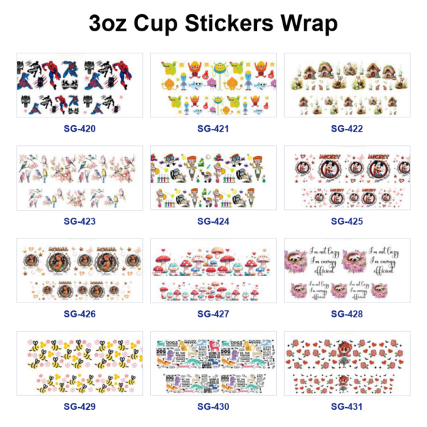 Wholesale 8pcs Cartoon Bee 3oz Cup Stickers Wrap OLY Exclusive